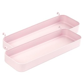 Set of 2 x SKADIS Light Pink Hanging Shelves for SKADIS Pegboard, 28 x 9 x 3 cm