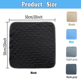 MatFirsmo Waterproof Chair Pads for Incontinence, 4 Pack Washable Seat Protector Pads 20"x20", Absorbent Wheelchair Pad Covers, Reusable Incontinence Pads for Adults Elderly Kids & Pets, Black
