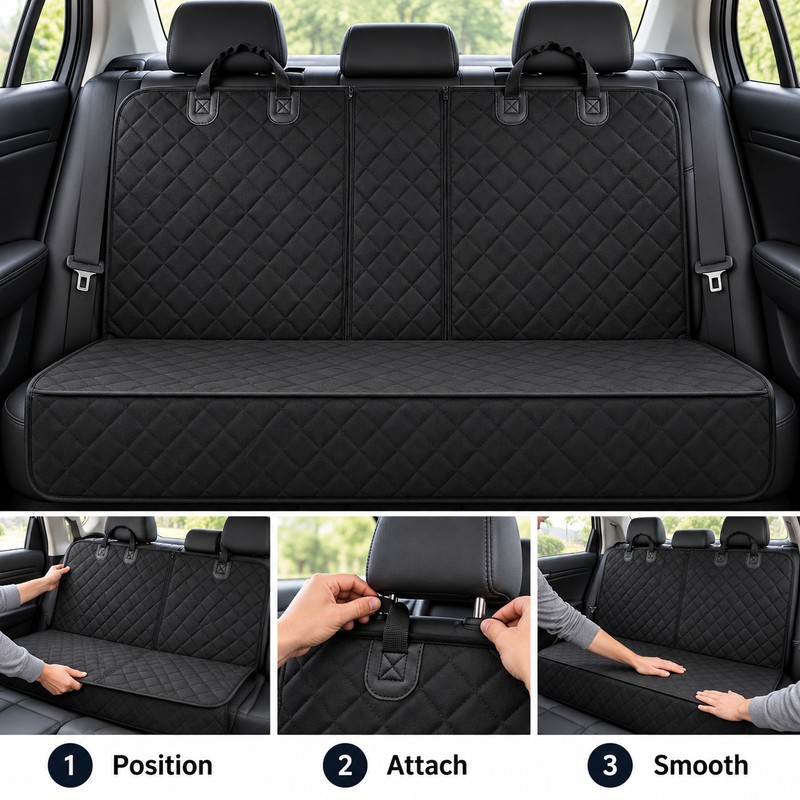 Waterproof Dog Car Seat Cover for Back Seat – Black