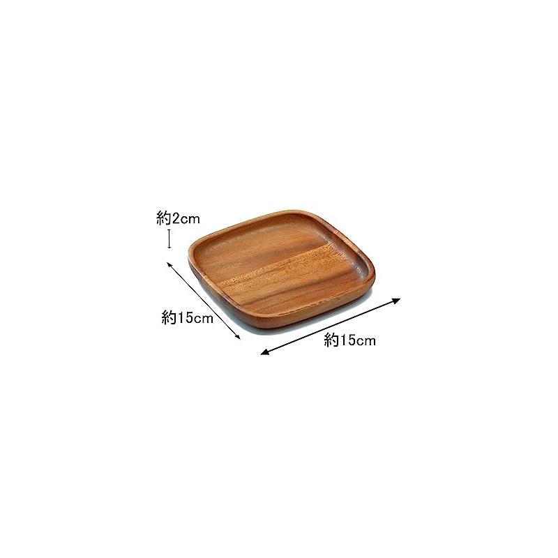 スワンソン商事 木製食器 皿 プレート アカシア 角 S 木製の温かみ 食卓に馴染むおしゃれなデザイン CA-207