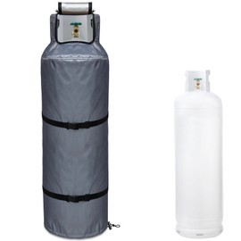 100 lb Propane Tank Cover 1200D Heavy Duty Waterproof Thick Cover Can Be Opened Top Easy to Use Dustproof Waterproof UV-resistant and Frost-Resistant for All-Season Outdoor Protection (Grey)