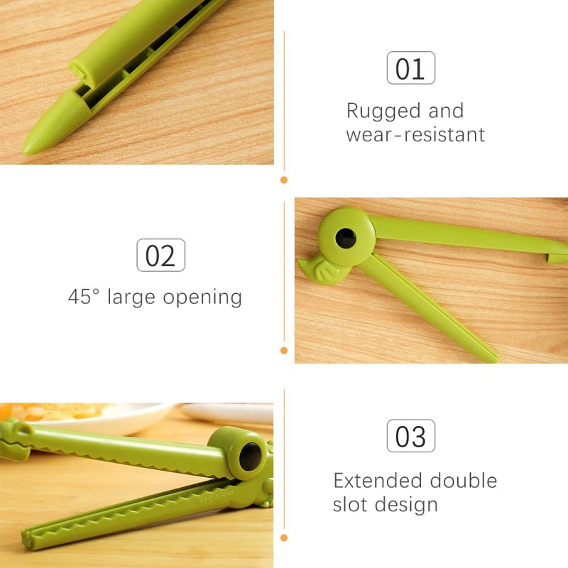 WAYUTO Crocodile Sealing Clips 4Pcs Serrated Plastic Chip Bag Clips
