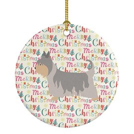 Caroline's Treasures Australian Silky Terrier Merry Christmas Ceramic Ornament, Multicolor Christmas Tree Hanging Decorations for Home Christmas Holiday, Party, Gift, 3 in, Multicolor