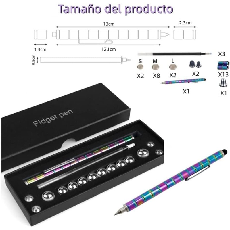 Bolígrafo magnético, pluma de escritura imán deformable multifuncional, juguete educativo,