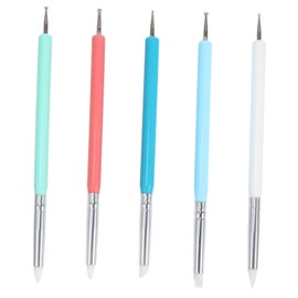 Mikinona 5pcs Silicone Dot Needle Pen Nail Drill Kit Rhinestone Tool Nail Drill Set Nail Design Brush Pen Nail Diamond Pen Acrylic Nail Brush Set Nail Art Brush Nail Dotting Tool