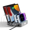 4 Port USB Charging Station for Multiple Devices, Detachable Desktop