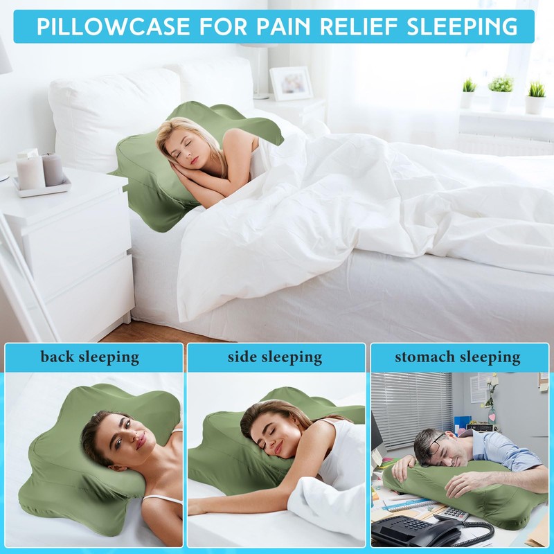 Hahafelt Cooling Cervical Neck Pillowcase Cover (Only Pillow Case) Ergonomic
