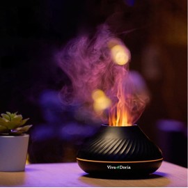 Viva Doria Aromatherapy Volcano Essential Oil Diffuser with Decorative Night Lights, 130 ml, Aromatherapy Humidifer for Essential Oils