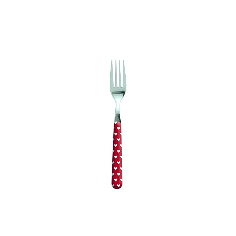 Excelsa Enjoy Forchetta Cuoricino, Acciaio Inossidabile, Rosso, 19x2x1.8 cm