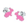 Pink Bunny Rabbit Earrings with Sparkly Glitter - 925 Sterling