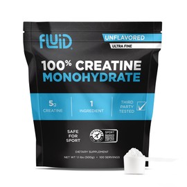 Fluid Creatine - Informed Sport Certified | 100% Creatine Monohydrate Powder | Unflavored | 5g per Serving (100 Servings)