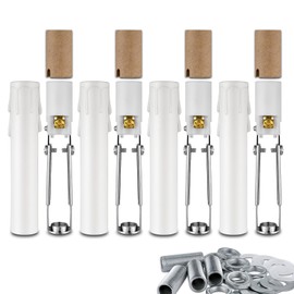 Candelabra E12 Light Socket,Length Adjustable Ceramic Bulb Socket for Chandelier Lighting,Candelabra Lamp Holder with White Candle Cover Sleeves (4-Pack)