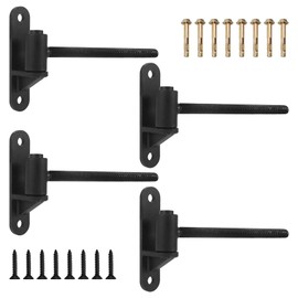 4 Pack 8'' J Bolt Gate Hinge, Wall Mount Gate Hinges for Wooden Fence Metal Gate, Heavy Duty Carbon Steel Farm Gate Hinge with Screws