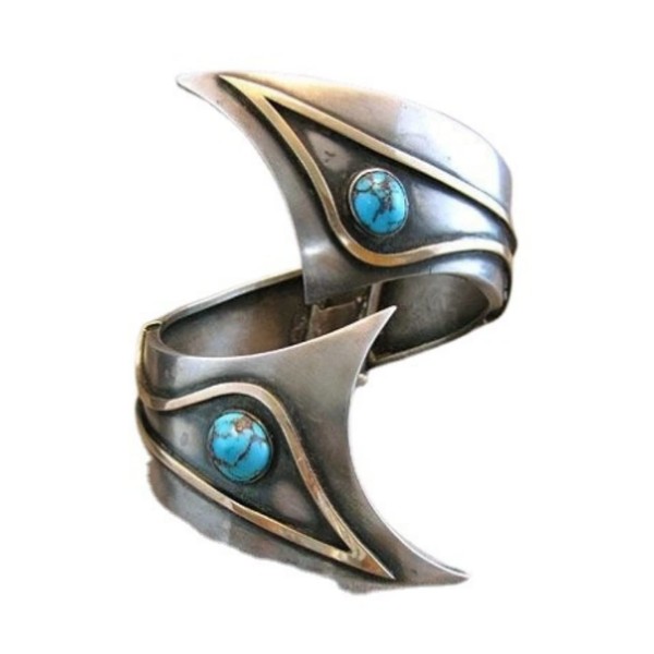 HUKQBUNX 925 Sterling Silver Natural Turquoise Retro Unique Turquoise Ring