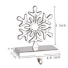 Yuokwer Snowflake Christmas Stocking Holders for Mantal,Silver Christmas Stocking Hanger