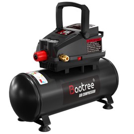 Portable Ultra Quiet Air Compressor, 4 Gallon Max 110PSI Oil Free Air Compressor Tank, 0.5HP Motor 0.6SCFM@90 PSI,1.0SCFM@40PSl Garage Air Compressors for Car Repair, Spray Painting, Woodwork Nailing