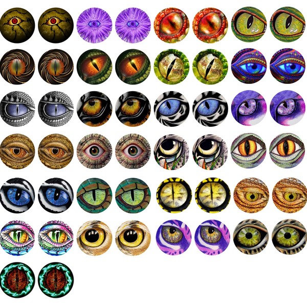 25MM 50PCS Dragon Eyes Glass Cabochon Eyes for Clay Doll