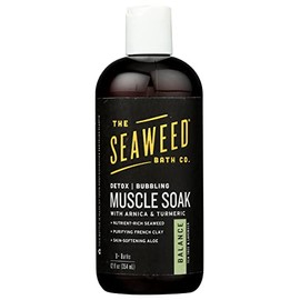 The Seaweed Bath Co. Detox Bubbling Muscle Soak, Balance Tea Tree & Lavender Scent, Nutrient-Rich Bladderwrack Seaweed, Vegan, Paraben Free, 12 Fl Oz (Pack of 1)