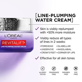 L'Oreal Paris Revitalift Micro Hyaluronic Acid + Ceramides Anti Aging Face Cream for Women, Fragrance Free + Serum Samp