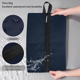 Shoe Bag for Travel, Water-Resistant Shoe Pouch for Gym, Odor-Resistant Soccer Cleats Bag for Sport (Dark Blue)