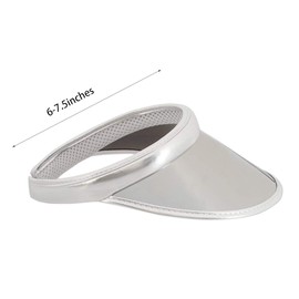 Surkat Sun Visors Holographic Wide Brim Sweatband UV Protection Sportswear Visors for Women and Men Light Silver