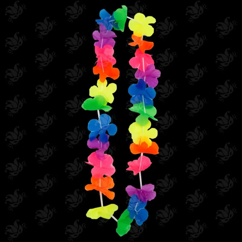 24 Collar Hawaiano Flores Colores Neon Fiesta Batucada