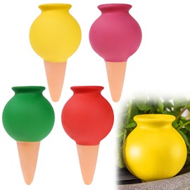 IRRVIN Automatic Watering Equipment, Plants, Automatic Watering, Potted Plants, Set of 4, Automatic Water Filling Cap, Pottery, Just Insert, Automatic Watering, Equilibrium Humidity, Continuous Water