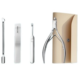 KM Home Care Nail Cleaning Cuticle Removal Tool, 4 Pieces, Silver / 케이엠 홈케어 손톱정리 큐티클 제거 도구, 4개, 실버
