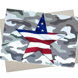 Thank You for Your Service Card, Military Cards of Encouragement (1 Premium Card, 5X7 Inch, Message Inside) or Army Graduation Note, Armed Forces Greeting, Military Appreciation, or Retirement - 1198