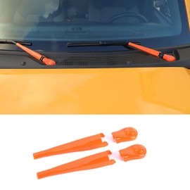 SQQP Front Window Windshield Wiper Arm & Blade Decoration Cover Trim Compatible with 2021 2022 2023 Ford Bronco (Orange)