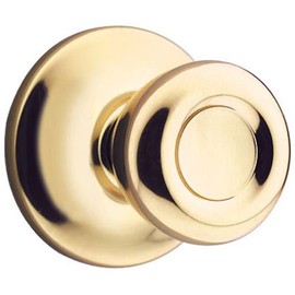 KWIKSET 200T 3 Polished Brass Finish, Tylo Passage Lockset, for Hall or Closet Use, Fixed 2-3/8" Backset