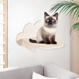 Teeloray Cat Wall Shelves with Scratching Pad, 22.4 Inch Cloud Cat Shelves and Perches for Wall, Cat Climbing Shelves Wall Mounted Cat Furniture Wood Floating Cat Wall Bed for Playing, Sleeping