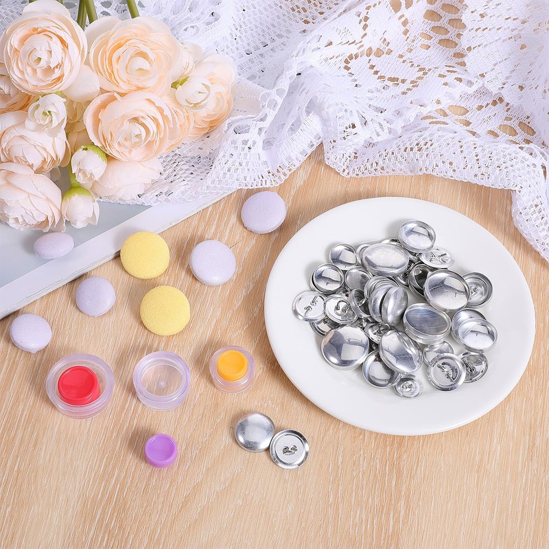 60 Sets Cover Button Kits with 3 Sizes & Tools