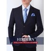 HISDERN TA3-01S Set of 3 Neckties and Pocket Squares, Luxury