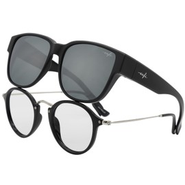 INFI Fit Over Glasses Sunglasses Polarized for Women Men Fishing Driving Outdoor Mirrored Lens UV Protection (Matte Black/Smoke Lens)