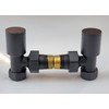 Manissa Kirby Black Angled Towel Rail Valves 1/2" /15mm Radiator