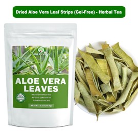 Dried Aloe Vera Leaves Sliced - 2.5 oz, Cut & Sifted, All-Natural Aloe Leaves Without Aloe Vera Gel, No Additives, No GMO
