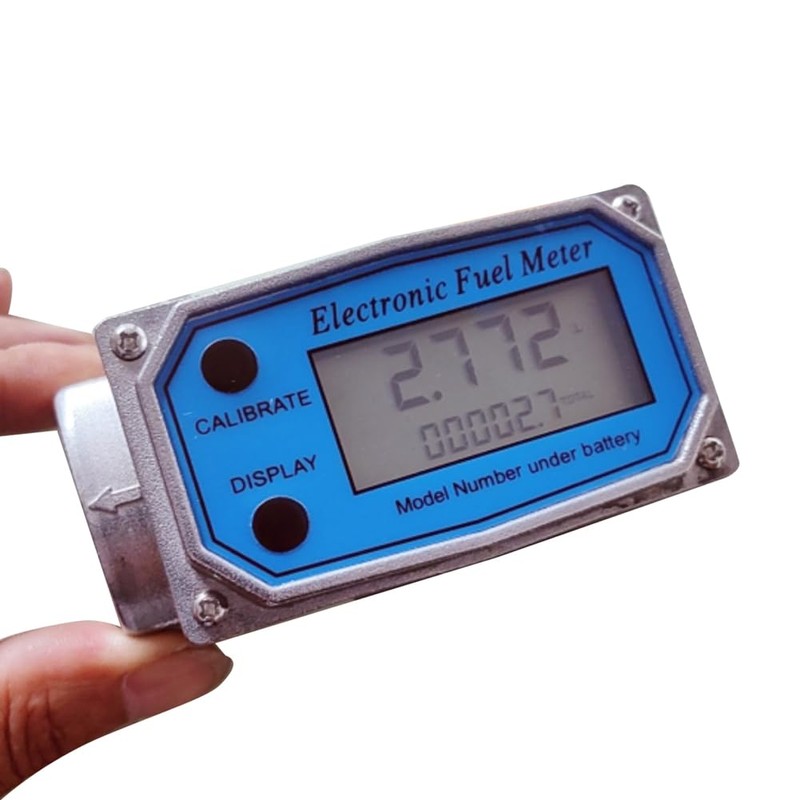 1 Piece Digital Flow Meter Aluminum Alloy Fuel Meter Turbine