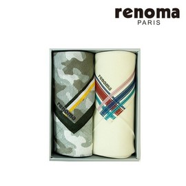 Renoma 대구백화점 레노마남녀 2매세트 손수건(R148) Daegu Department Store Renoma Men's and Women's 2-Piece Handkerchief Set (R148)