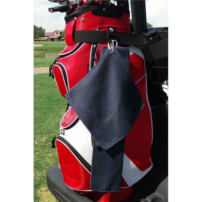 CaddyDaddy Golf Microfiber Towel Set & Divot Tool, Black