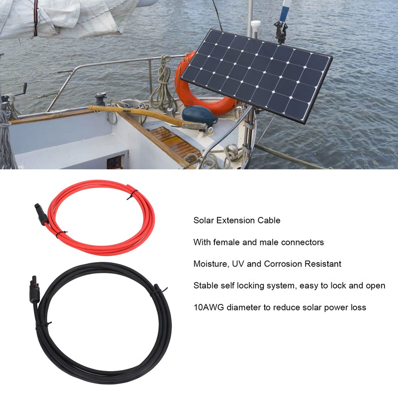 10AWG Solar Extension Cable with Female and Male Connector for