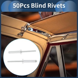 INFINAUTO Open End Large Flange Blind Rivets 4.8mm Grip Diameter 22.5mm Grip Length 9.5mm Flange Diameter Aluminum Alloy Iron Silver Tone