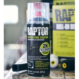 U-POL Raptor 2K Bedliner Aerosol, Protective Coating, Spray-On Truck Bed Liner, Impact, Scratch & UV Resistant, Black, 13.2 OZ