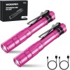 WORKPRO 2Pack Rechargeable Mini Pen Light Flashlight LED Pocket Flashlight