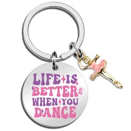 Cxulquvs Dance Keychain Dance Gifts for Teen Girls Dance Themed Gifts for Dancers Unique Ballet Gift for Teen Girl Dancer Accessories for Girls Birthday Gift Ideas for Dancers