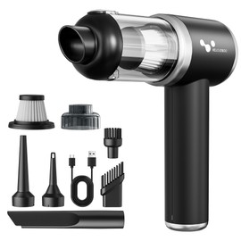 helloleiboo Handheld Car Vacuum Cleaner 16000PA Car Vacuum Portable Cordless 120W High Power 4-in-1 Mini Vacuum Cleaner Rechargeable & Air Duster Multi-Nozzles for Home Office Pet（Black）