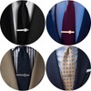 AMITER 3pcs Tie Clips with Initial A-Z, Skinny Tie Bar