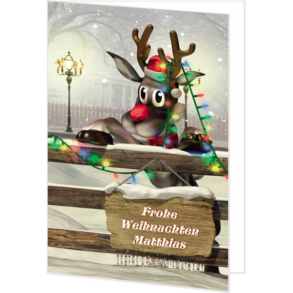 Large Maxi Christmas Card Funny with Desired Text and Envelope,