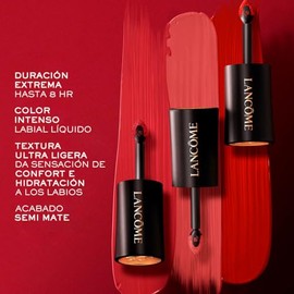 Lancôme L’Absolu Rouge Drama Ink – Tinta para Labios de Larga Duración, Color Intenso, Acabado Semi Mate, Ultraligero, con Ácido Hialurónico, 6 ml