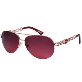 FONHCOO Aviator Sunglasses for Women Men Oversized Metal Frame UV400 Mirrored Sunglasses (Wine)